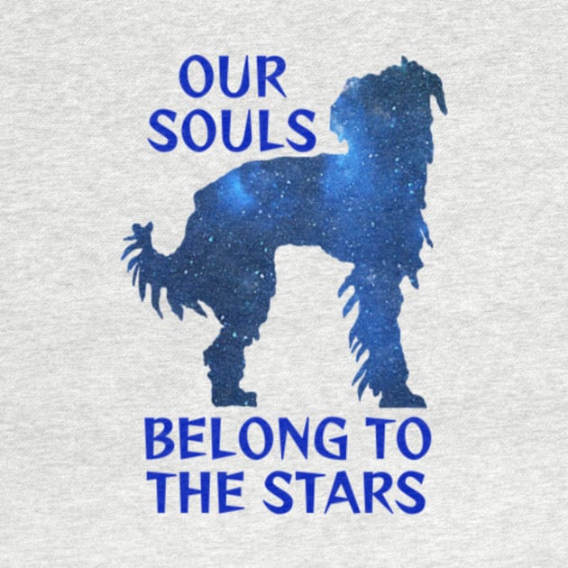 Midnight Blue Sapphire Milky Way Galaxy Chinese Crested Dog - Our Souls Belong To The Stars by Courage Today Designs